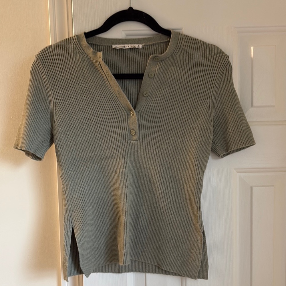 Abercrombie Green Ribbed Top